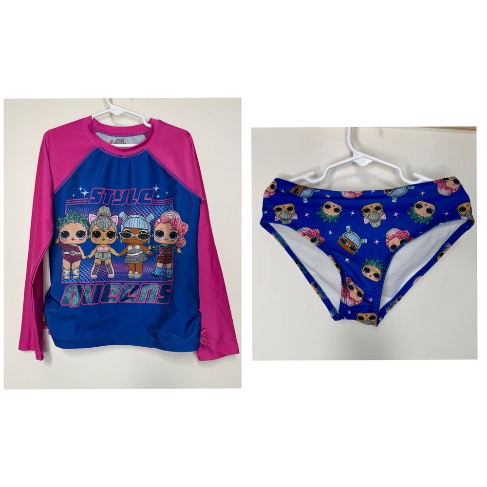 L.O.L. Surprise! Kids Rashguard Set - Pink and Blue, size 8